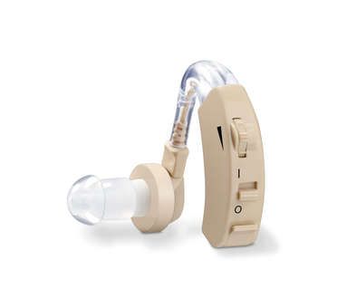 Audífono Amplificador de Sonido Ergonómico Frecuencia 200 a 5000 Hz Beurer®. Con sistema para la adaptación individual al conducto auditivo.