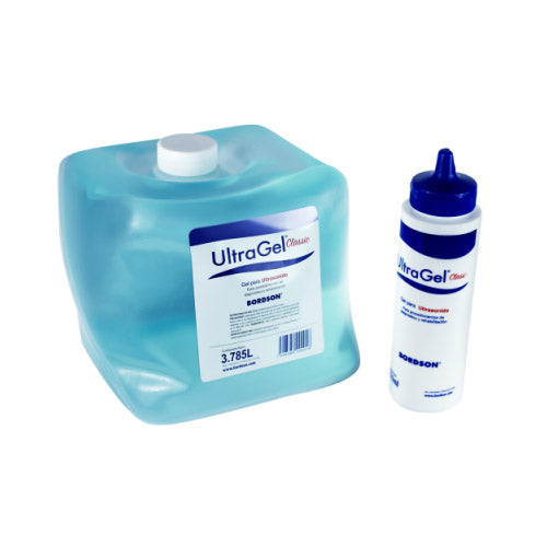 Gel para ultrasonido de viscosidad media UltraGel Classic de 5 litros con  dispensador de 250 ml caja con 4 Cat. BOX-BS0105-04 Marca Bordson