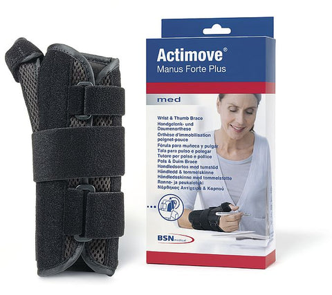 Actimove® Manus Forte Plus es una muñequera indicada para la estabilización de la muñeca y pulgar. 